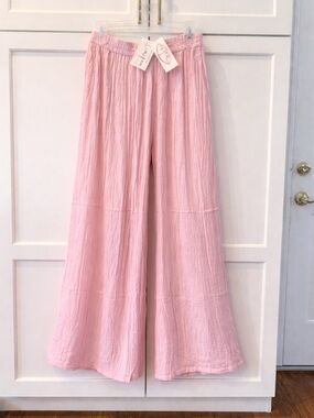 100% cotton Chic Pink Swim Coverup gauze pants